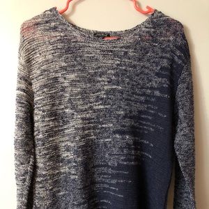 Lucky Brand blue ombré marled knit sweater